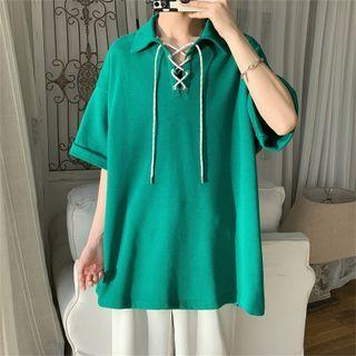 Lace-up Polo Shirt