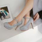 Sequined Mary Jane Platform Pumps