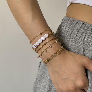 Set Of 5: Chain Bracelet Set Of 5 - 2281 - Gold - One Size