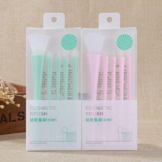 Set Of 5: Silicone Makeup Brush Set - Random Colors - One Size