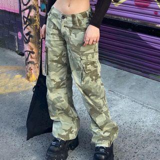 Camouflage Print Wide-leg Pants