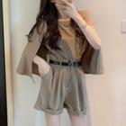 Slit-sleeve Blouse / Dress Shorts