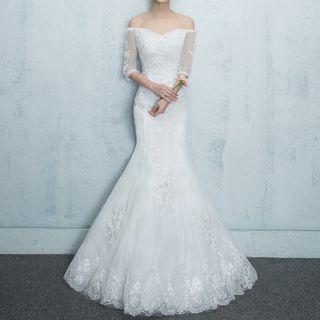 Lace Off-shoulder Mermaid Wedding Dress