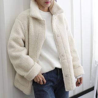Snap-button Sherpa-fleece Jacket
