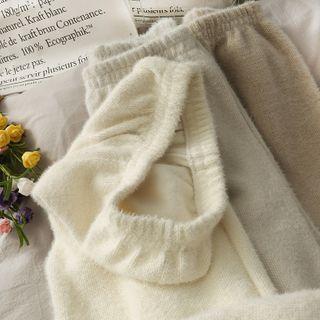 Brushed Wide-leg Furry Pants