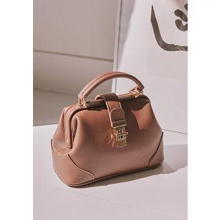 Faux Leather Doctor Bag With Strap