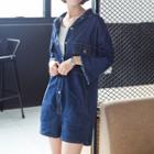 Denim Long-sleeve Playsuit
