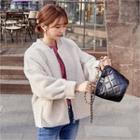 Sherpa-fleece Zip-up Bomber Jacket