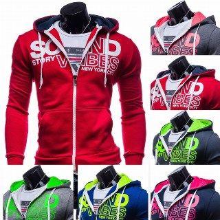 Lettering Zipped Hooded Top