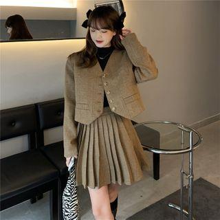 Set: Blazer + Pleated A-line Skirt