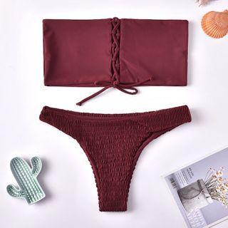 Lace Up Tube Bikini