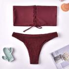 Lace Up Tube Bikini