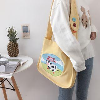 Cow Embroidered Tote Bag