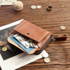 Genuine Leather Zip Wallet Brown - One Size