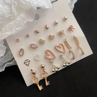Set: Alloy Earring (assorted Designs) 0211a# - Set - As Shown In Figure - One Size