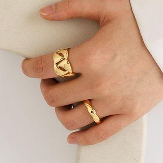 Twisted Alloy Ring / Chunky Chain Alloy Open Ring