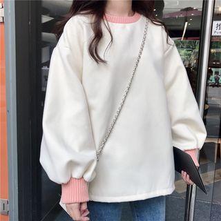 Long-sleeve Two-tone Sweatshirt