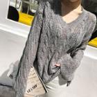 V-neck Summer Cable Sweater