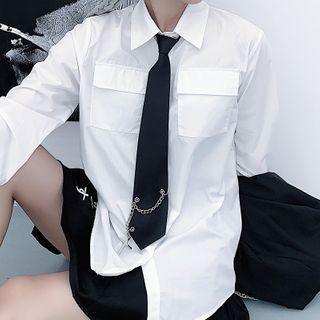 Chained Neck Tie Black - One Size