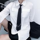 Chained Neck Tie Black - One Size