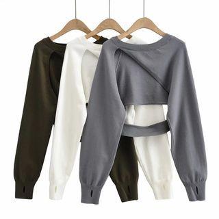 Irregular Cutout Knit Crop Top