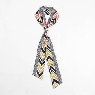 Chevron Narrow Scarf Pink & Black - One Size