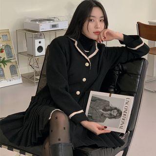 Pleated Tweed Blazer Dress