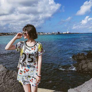 Set: Print Bikini + Cover-up Top