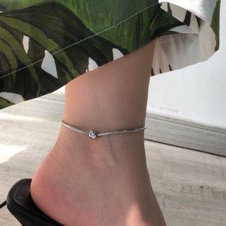 Stainless Steel Bead Anklet Bead Anklet - Silver - One Size