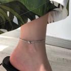Stainless Steel Bead Anklet Bead Anklet - Silver - One Size