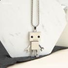 Robot Pendant Alloy Necklace Silver - One Size