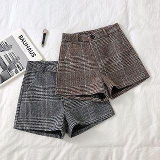Plaid High-waist Acrylic Shorts