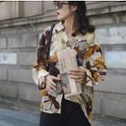 Long-sleeve Floral Shirt Yellow - One Size
