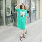 Elbow-sleeve Printed M Lange T-shirt Dress