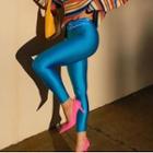 Plain Belted Leggings