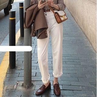Long Trench Coat / Belt / Skinny Pants