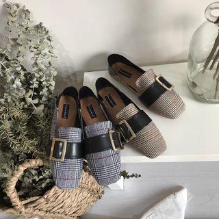 Plaid Buckle Loafers