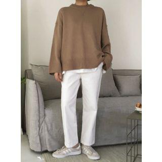 Straight-cut Wide-leg Chino Pants