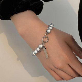 Beaded Bracelet 1 Pc - Blue - One Size
