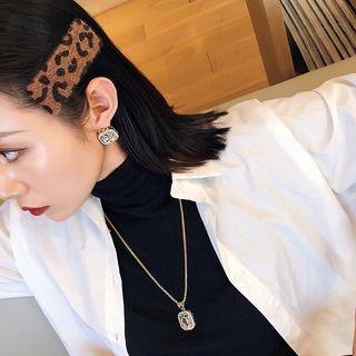 Leopard Print Hair Clip Brown - One Size