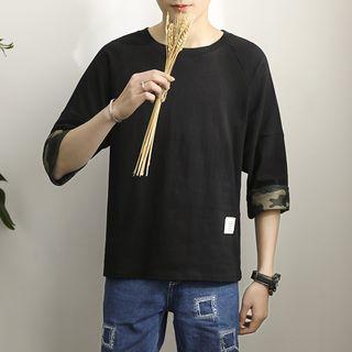 Printed Cuff 3/4-sleeve Top