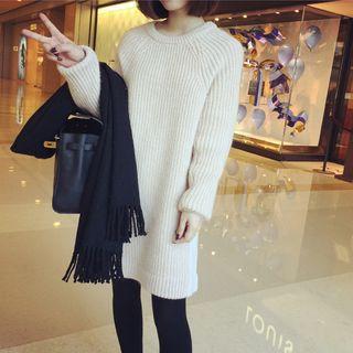 Chunky Knit Long-sleeve Knit Dress
