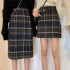 Plaid Slim-fit Midi Skirt / A-line Mini Skirt
