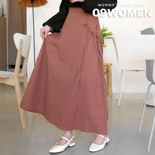 Plus Size A-line Long Wrap Skirt