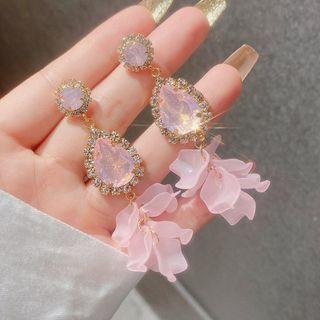 Petal Faux Crystal Drop Earring