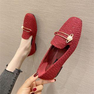 Tweed Faux Pearl Loafers