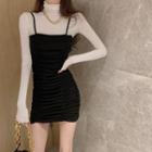 Long-sleeve Turtle-neck T-shirt / Sleeveless Dress
