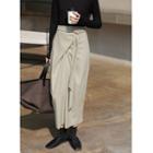 Tie-waist Ruched Midi Straight-fit Skirt