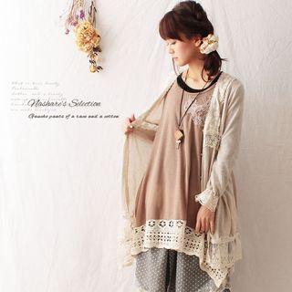 Frill Trim Long-sleeved Lace Coat