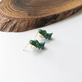 Glaze Crocodile Earring 1 Pair - S925 Silver - Stud Earring - As Shown In Figure - One Size